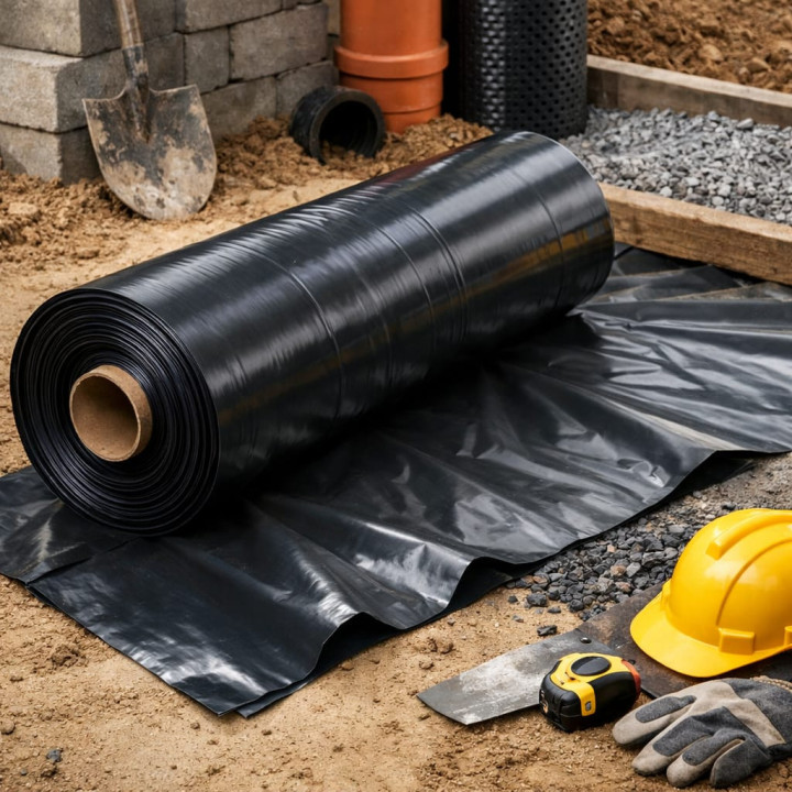 Rouleau de plastique noir