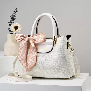 Sac à Main Premium Blanc avec Finition Tressée